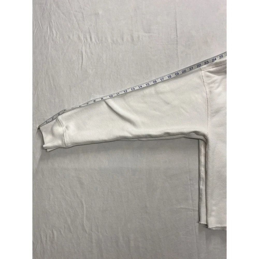 Abercrombie & Fitch Y2K Quarter Zip Jacket Cozy White Women's Medium Long Sleeve - Picture 7 of 10